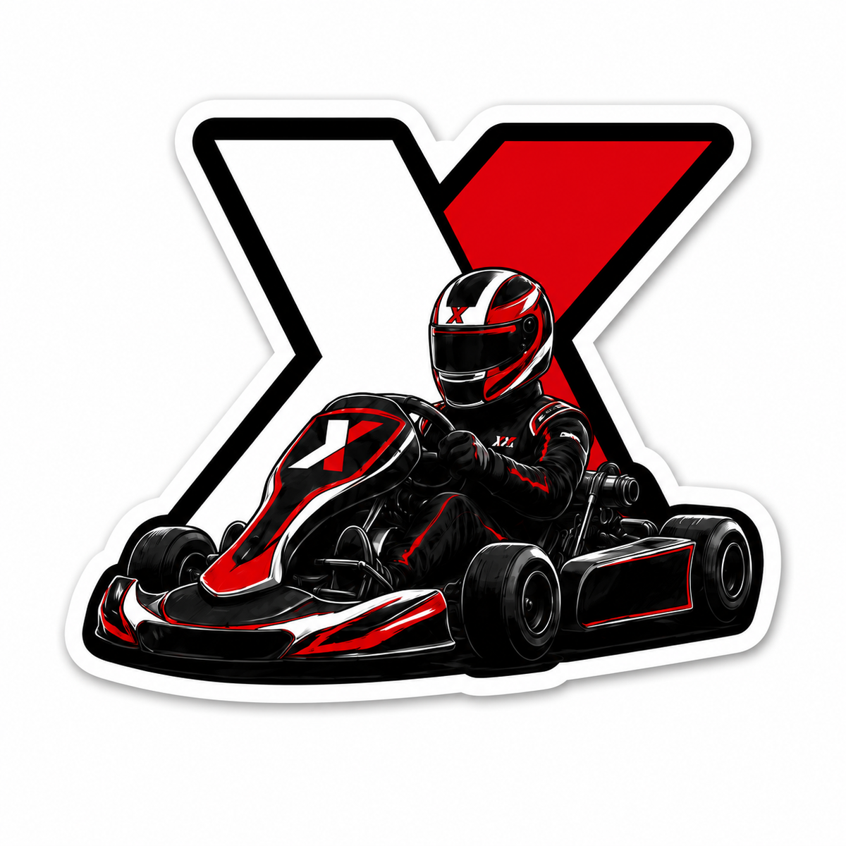 M1 X Center Kart Racer Sticker