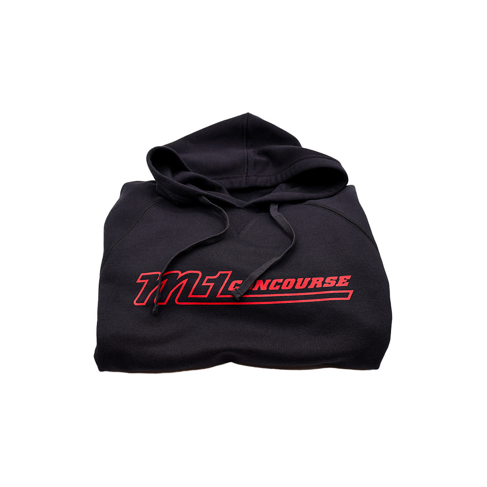 M1 Concourse Black Hoodie – Bold Chest Logo Edition