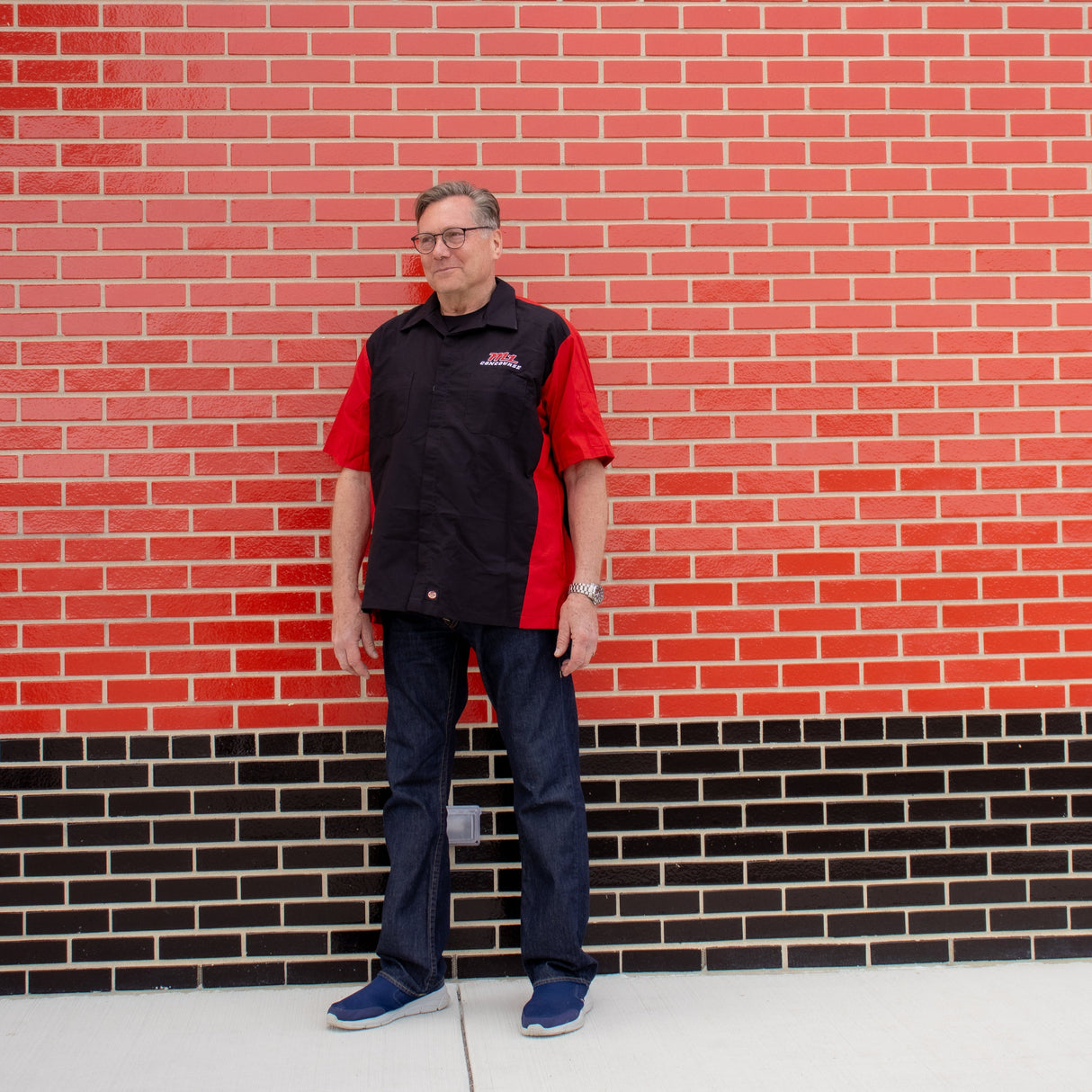 M1 Concourse Mechanic Shirt by Red Cap Brand - Black/Red