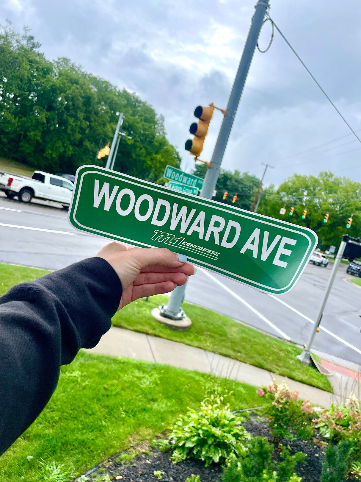 Woodward Ave Street Sign Sticker