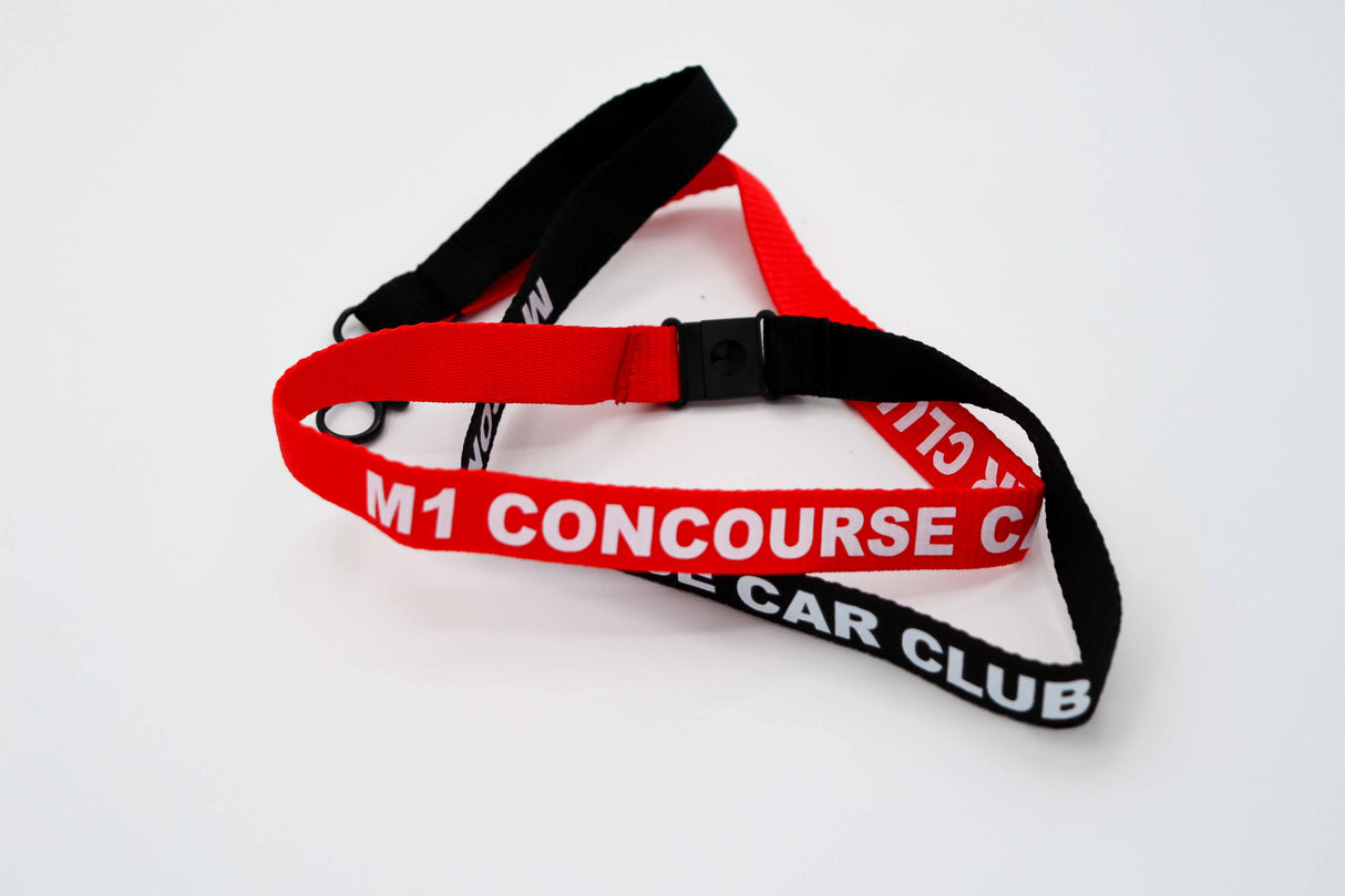 M1CCC Two-Tone Lanyard – Black & Red with Club-First Design