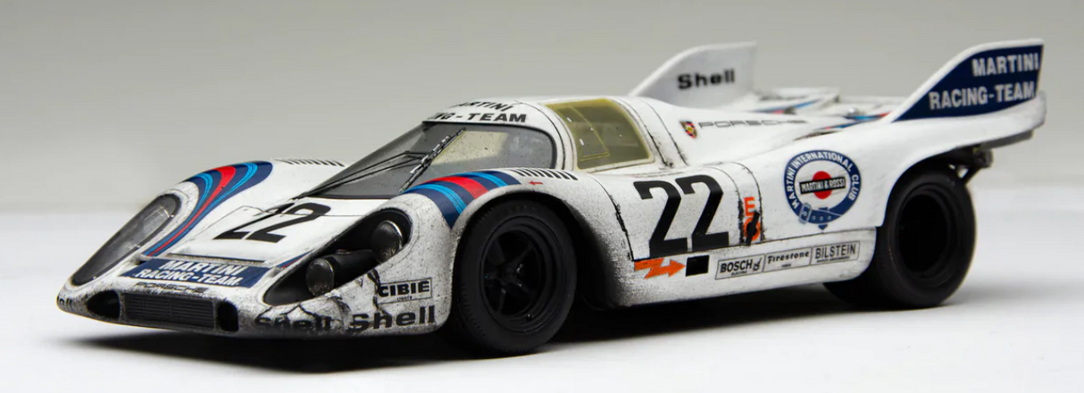 Amalgam Porsche 917 KH - 1971 Le Mans Winner - Martini Livery - Race Weathered 1:18 Scale