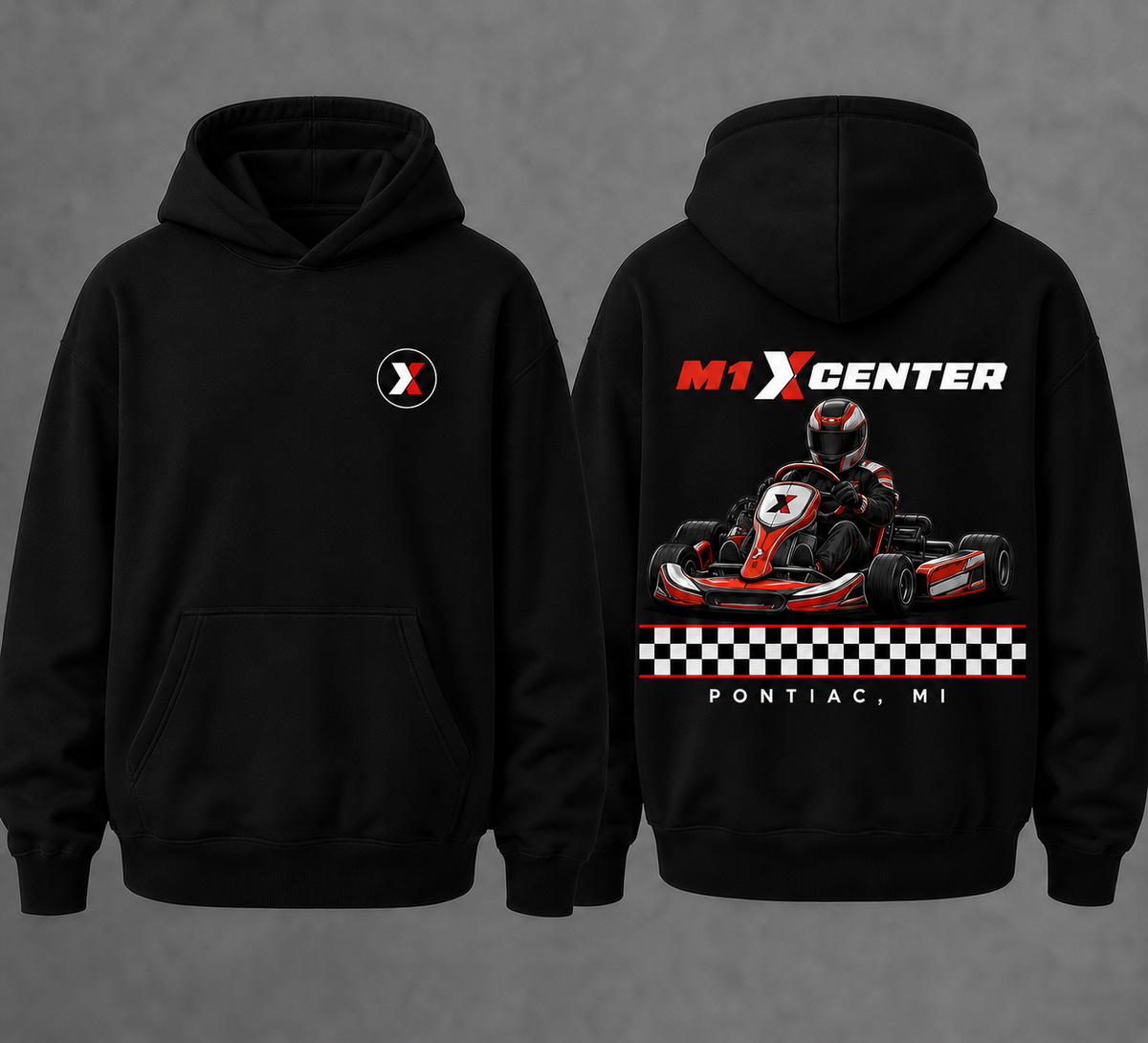 M1 X Center Kart Racer Hoodie