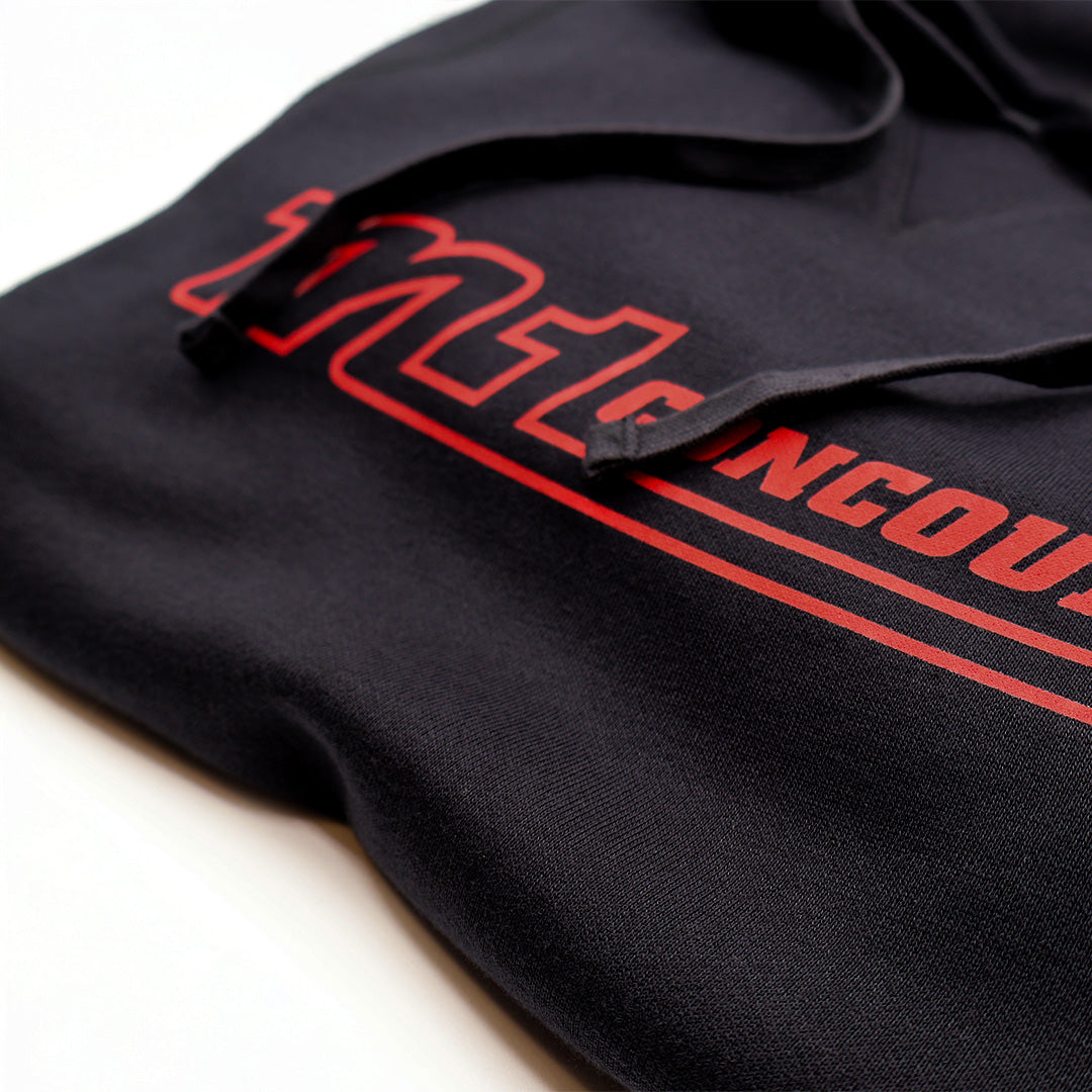 M1 Concourse Black Hoodie – Bold Chest Logo Edition