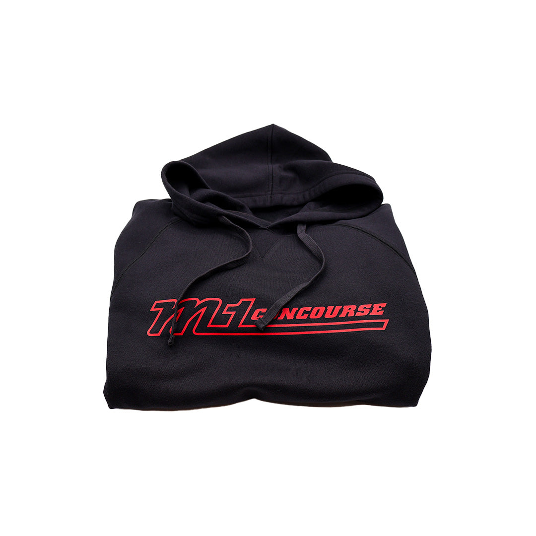 M1 Concourse Black Hoodie – Bold Chest Logo Edition