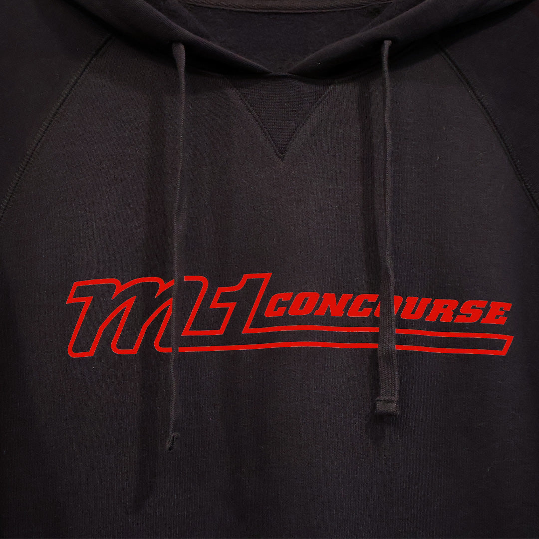 M1 Concourse Black Hoodie – Bold Chest Logo Edition