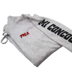 M1 Concourse Gray Hoodie – Red Logo + Sleeve Print