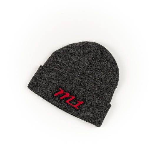 Legacy M1 Beanie Marled with Bright Red Logo