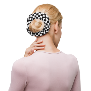 M1 Concourse Checkered Flag Scrunchie – Recycled, Stylish, Track-Ready