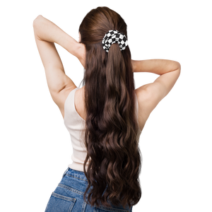 M1 Concourse Checkered Flag Scrunchie – Recycled, Stylish, Track-Ready