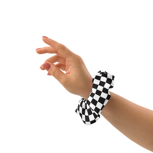 M1 Concourse Checkered Flag Scrunchie – Recycled, Stylish, Track-Ready