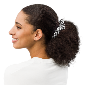 M1 Concourse Checkered Flag Scrunchie – Recycled, Stylish, Track-Ready