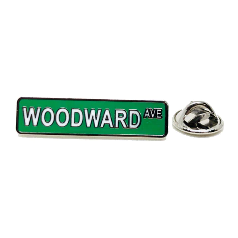 Woodward Ave green lapel pin