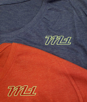 M1 Concourse Glitter Logo Dolman Sleeve Ladies T-shirt - Purple Rush & Vintage Red