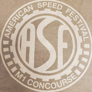 American Speed Festival Unisex Full Front Image Logo T-shirt - Light Olive