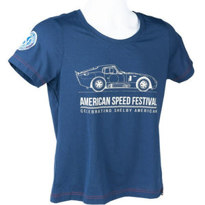 American Speed Festival Shelby Tech T-Shirt by Finn Ryan - Navy
