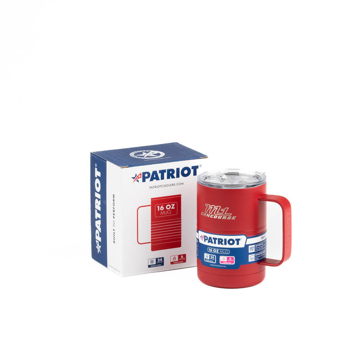 Patriot Red Thermal Mug with M1 Concourse Logo - 16 oz